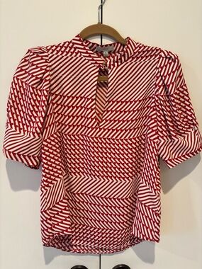 Joie Enida Keyhole Puff Sleve Blouse